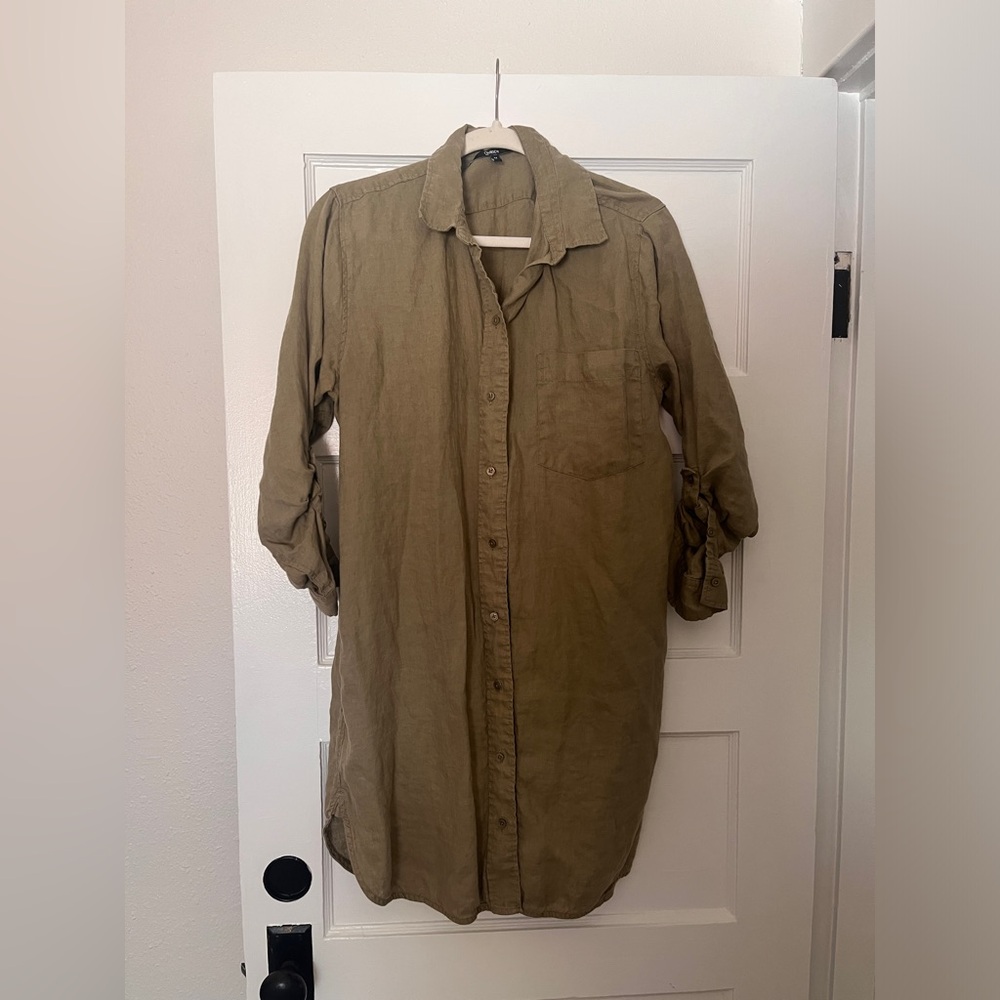 Quince European Linen Shirt Dress